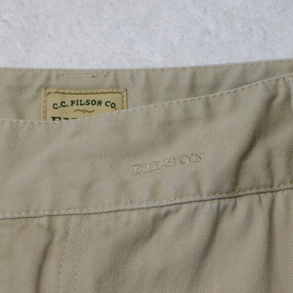 Filson Tan Khaki Chino Pants | Fold Over Pockets | Adjustable Waist | VGUC | 10 - Picture 3 of 11